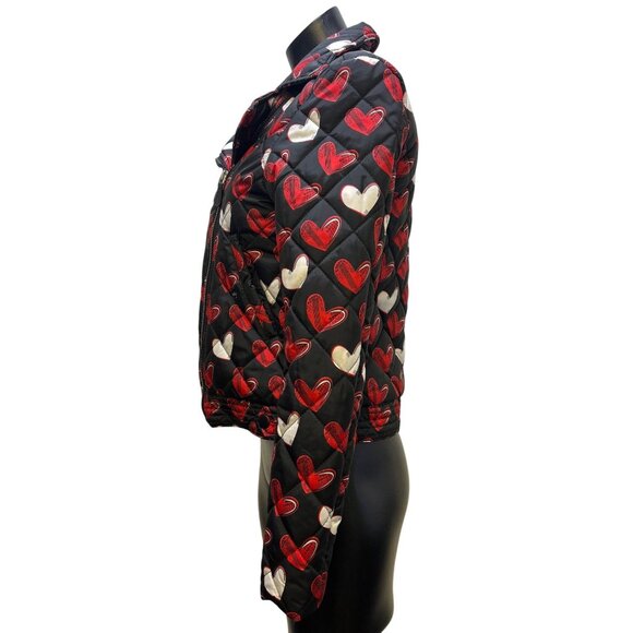 Blugirl Folies Quilted Heart Print Jacket Black & Red - Picture 5 of 8